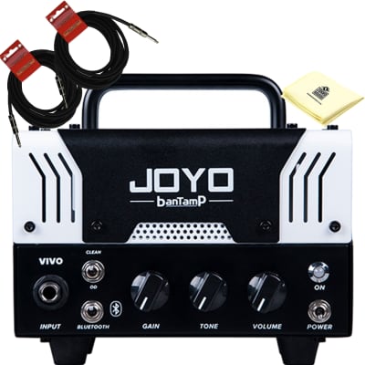 JOYO Bantamp VIVO Mini 20W Distortion Channel Pre Amp Tube Hybrid Guitar Amp Head Bundle with Cables image 1