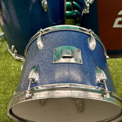 ⚡️Vintage Whitehall 4-Piece Drum Set 20" /12" / 13"/16" Made In Japan -Blue Sparkle⚡️ image 10