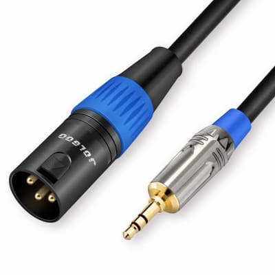 tisino 3.5mm to XLR Cable Unbalanced Mini Jack 1/8 inch to XLR Male Adapter  Microphone Cord - 1.6ft/50cm
