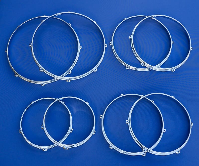 Sonor Phonic Ferromanganese Hoops 2 x 10", 12", 13", 16" Germany Vintage image 1