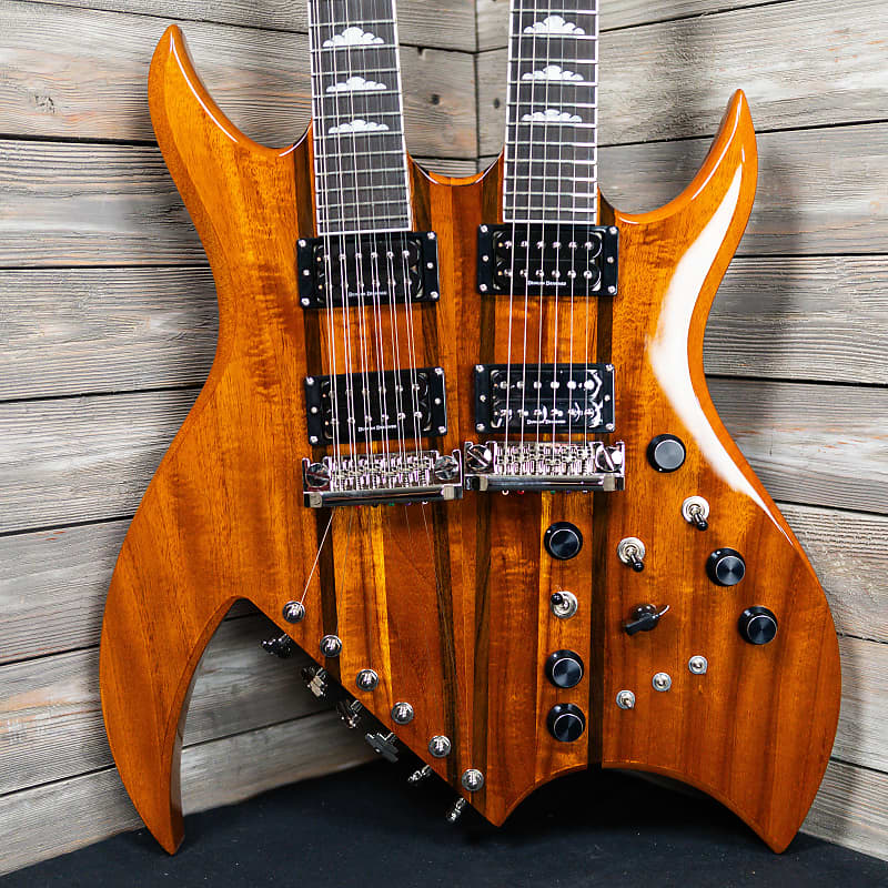 BC Rich Rich "B" Legacy Double Neck - Koa Wood (30254-BO) | Reverb