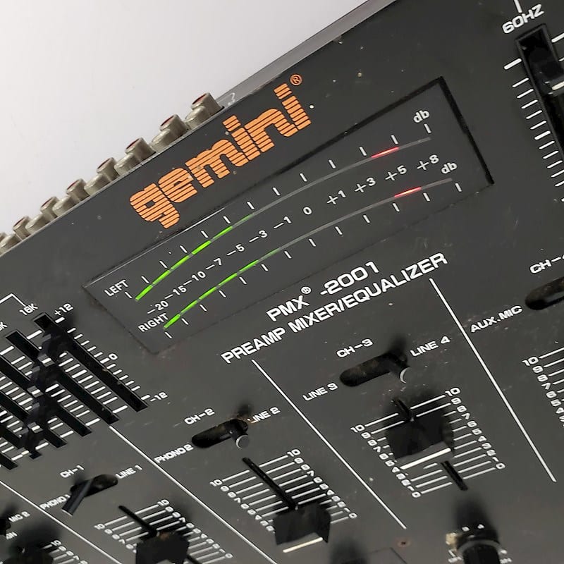 Old School Gemini PMX-2001 4 Channel DJ Preamp/Mixer/Equalizer