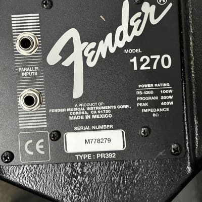 Pair (2 monitors) Fender 1270 Passive Stage Monitors Mid 1990s - Black image 4