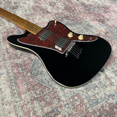 JET Guitar JJ-350 Electric Guitar In Black With Roasted Maple Fretboard image 8
