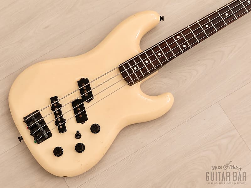 1985 Fender Boxer Series Jazz Bass Special PJ-535 Vintage PJ Bass Snow  White Medium Scale, Japan MIJ Fujigen