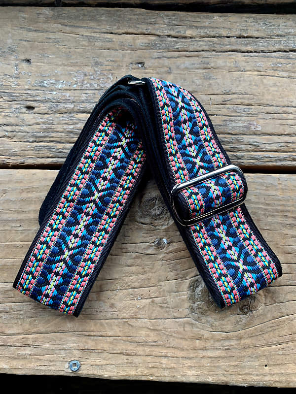 Jaykco Strap Pink and Blue Woven on Black Reverb