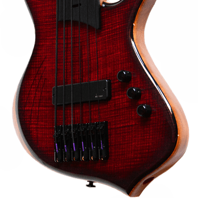 Cortex Bass Napoléon 6 String Fretless - Ash Top in Translucent Red Sunburst image 1