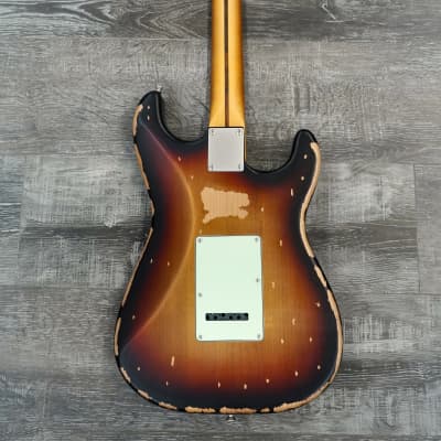 AIO S3 Left Handed Electric Guitar - Relic 3-Tone Sunburst (Maple Fingerboard) image 10