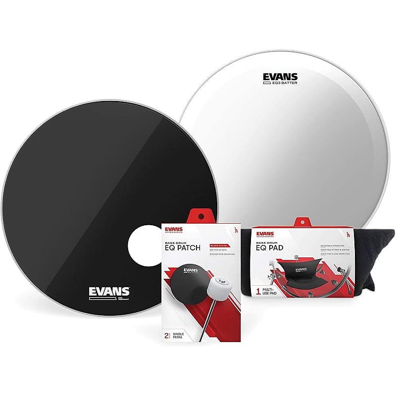 Evans EQ3 System Bass Drum Head Pack w/EQ Pad Reverb