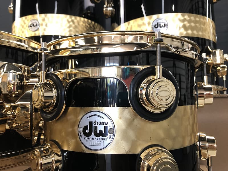 DW Collector's Gold Leaf Rally Stripe Over Ebony Kit - 20,10,12,14 - S