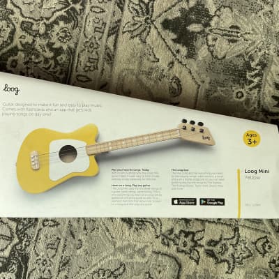 Loog Mini 3 String Acoustic Kids Guitar for Beginners - Yellow image 9