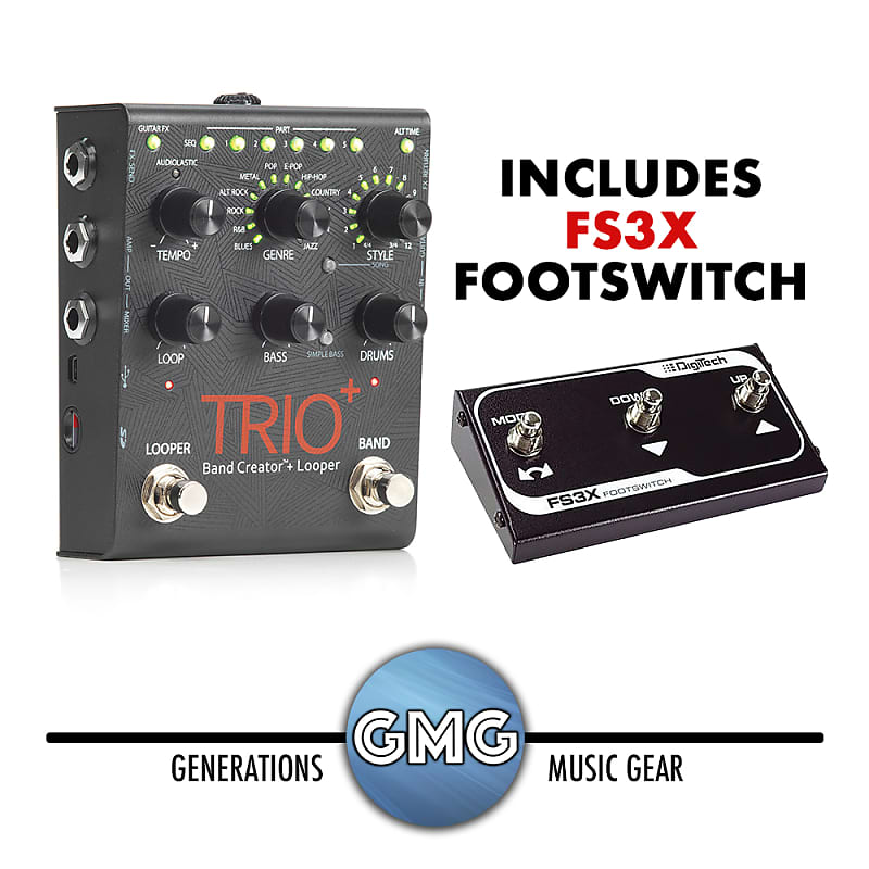 DigiTech TRIO Plus Band Creator + Looper w/ FS3X 3-Button