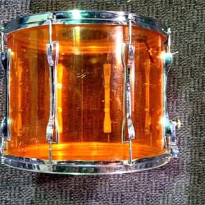 Ludwig Vistalite Marching Snare Drum 1970's Orange imagen 5