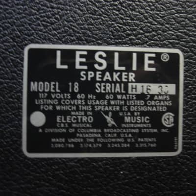 Leslie Model 18 Rotary Speaker Cabinet Vibratone image 4