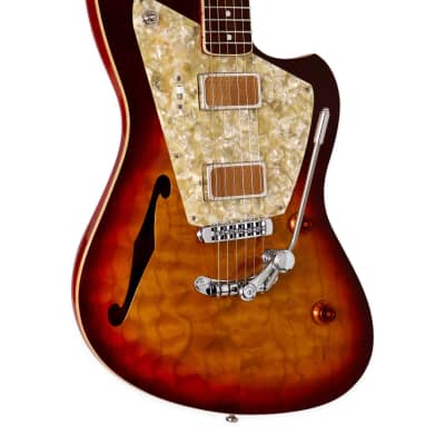 Immagine Rufini Guitars Montefalco Custom 2022 Cherry Burst w/ light aging, Quilted Maple top. NEW (Authorized Dealer) - 3