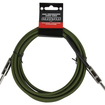 Strukture 1/4'-10' Woven Instrument Cable, Military Green, SC10MG image 1