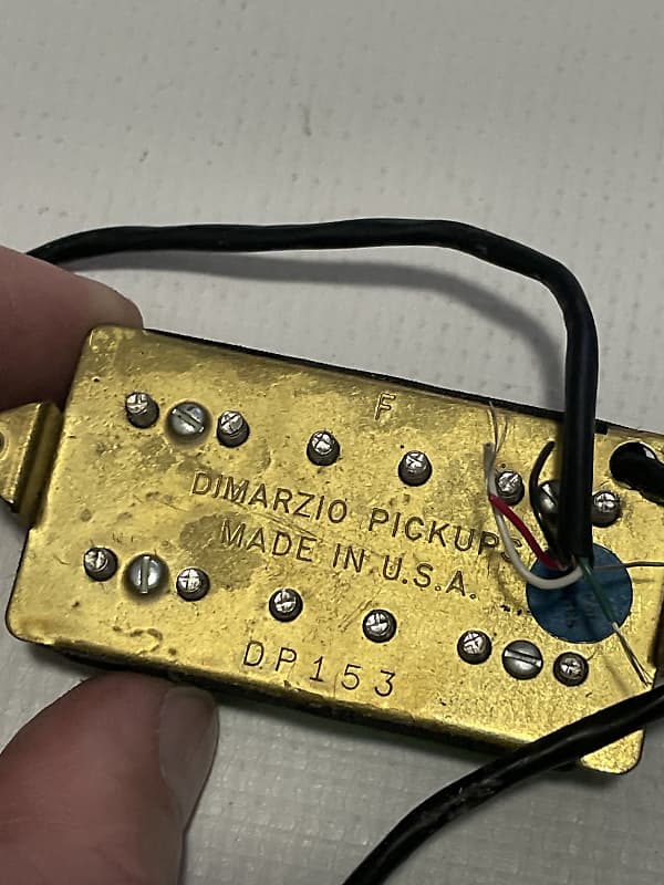 90's USA DiMarzio DP153 Fred F Spaced Green Bridge Humbucker