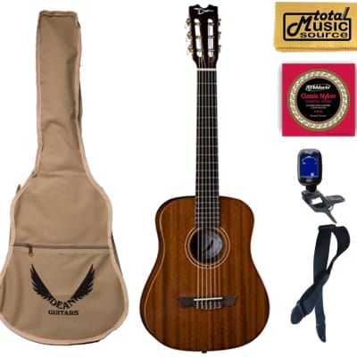 Dean FLY NYL MAH Travel Acoustic Guitar with Gigbag Bundle