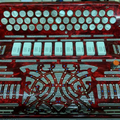 Fantini Sharino 3 row accordion with midi - Red image 2