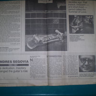 Andres Segovia  Death Newspaper Article June 4 , 1987 image 3