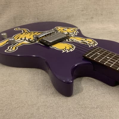 2004 Epiphone Collegiate Les Paul Junior LSU Louisiana State University Tiger Guitar Purple & Yellow Officially Licensed + Original Gig Bag image 7