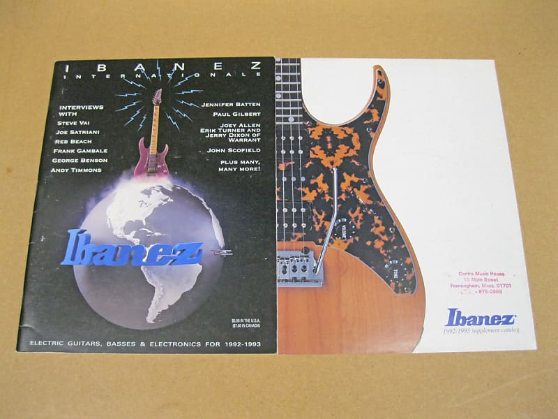 Ibanez Guitars and Basses Catalog 1992 Reverb