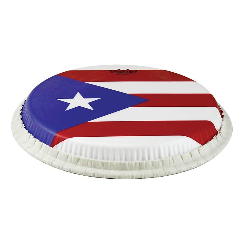 Remo Tucked Skyndeep 12.5 Conga Drumhead - Puerto Rican Flag Graphic image 1