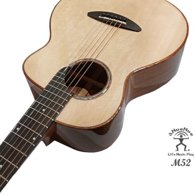 aNueNue M52 Solid Sitka Spruce & Acacia Koa Acoustic Future Sugita Kenji design Travel Size Guitar image 10