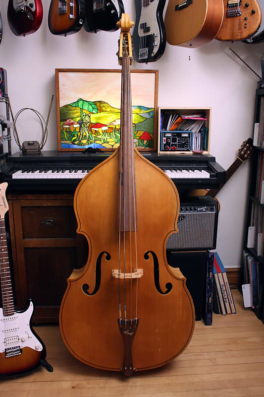 1955 Kay M1 3/4 Size Upright Acoustic Bass Blonde Reverb