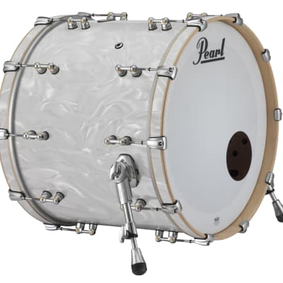 Pearl Music City Custom 20"x16" Reference Series Bass Drum w/BB3 Mount WHITE SATIN MOIRE RF2016BB/C722 image 1