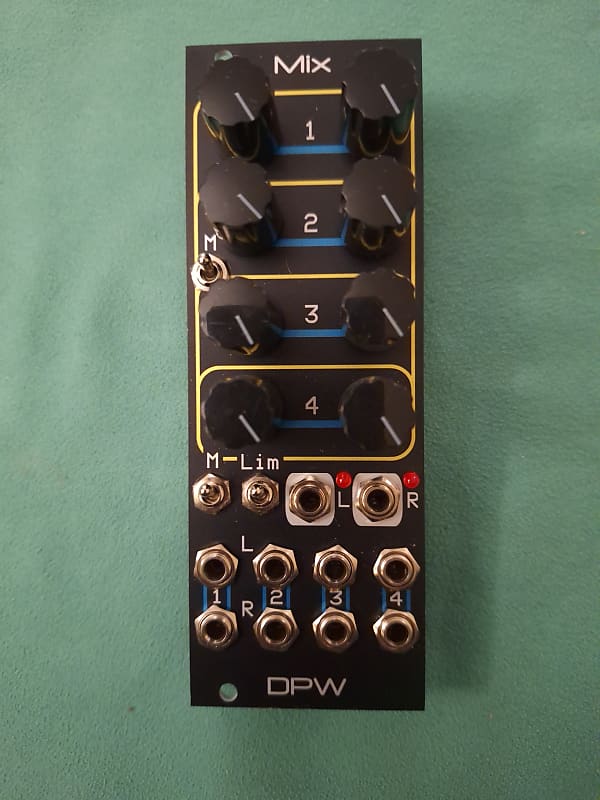 DPW Design Mix M1 panning, cross fade, stereo mixer Eurorack Reverb