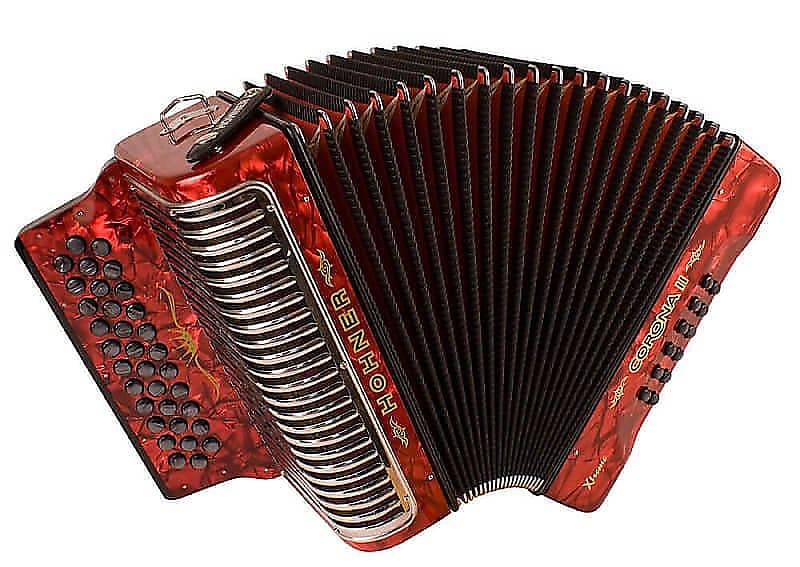 Hohner CXFR Corona II Xtreme Accordion in Keys of F, Bb & Eb in Pearl Red image 1