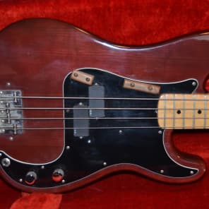 vintage 1970's fender precision bass guitar, has been modded. image 2