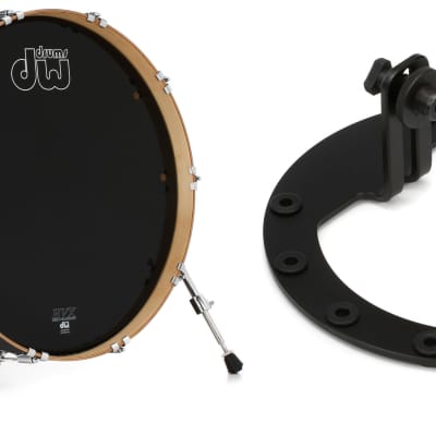 DW Performance Series Bass Drum - 18 x 22 inch - Ebony Stain Lacquer  Bundle with Kelly Concepts The Kelly SHU Pro Bass Drum Microphone Shockmount Kit - Aluminum - Black Finish image 1