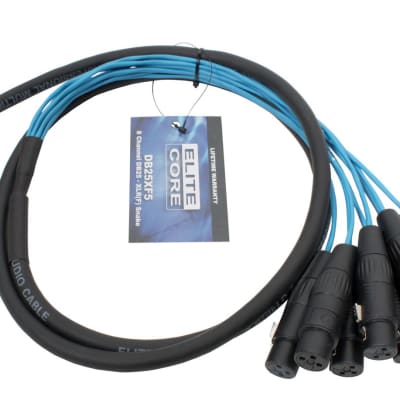Elite Core 5' 25-pin D-Sub DB25 to 8 XLR Female 5ft Audio Cable Breakout Snake image 11