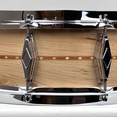 Craviotto 18/11/13/5x14" VIDEO Solid Maple 2024 - Gloss Maple w/ Mahogany Inlay image 11