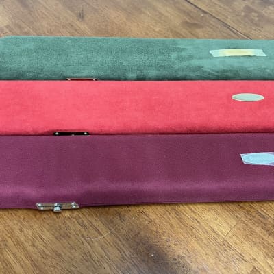 Concord Bass Bow Case fit German or French bow, Micro-suede in Salmon/cream, Olive green/cream, and Cordura Wine/cream image 2