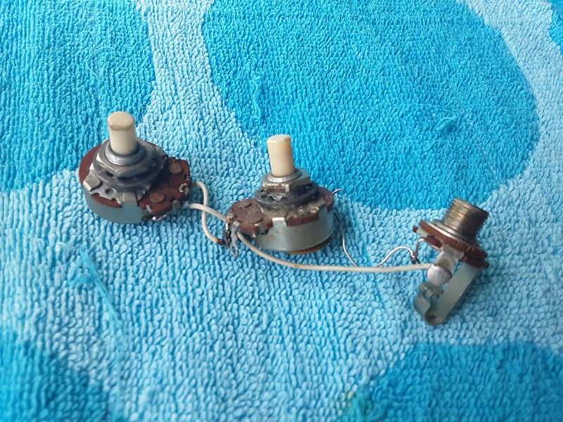 Set 1974 Fender Mustang Precision Jazz bass pots harness jack Reverb