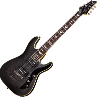 Schecter Omen Extreme-7 Electric Guitar in See-Thru Black Finish image 3