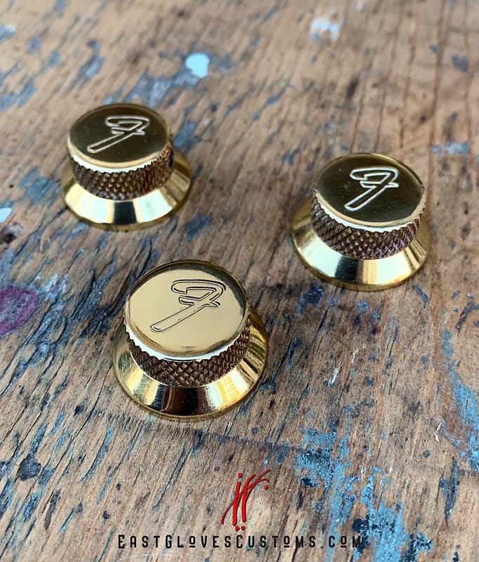 Fender USA Stratocaster "The STRAT" GOLD knobs, Original Reverb