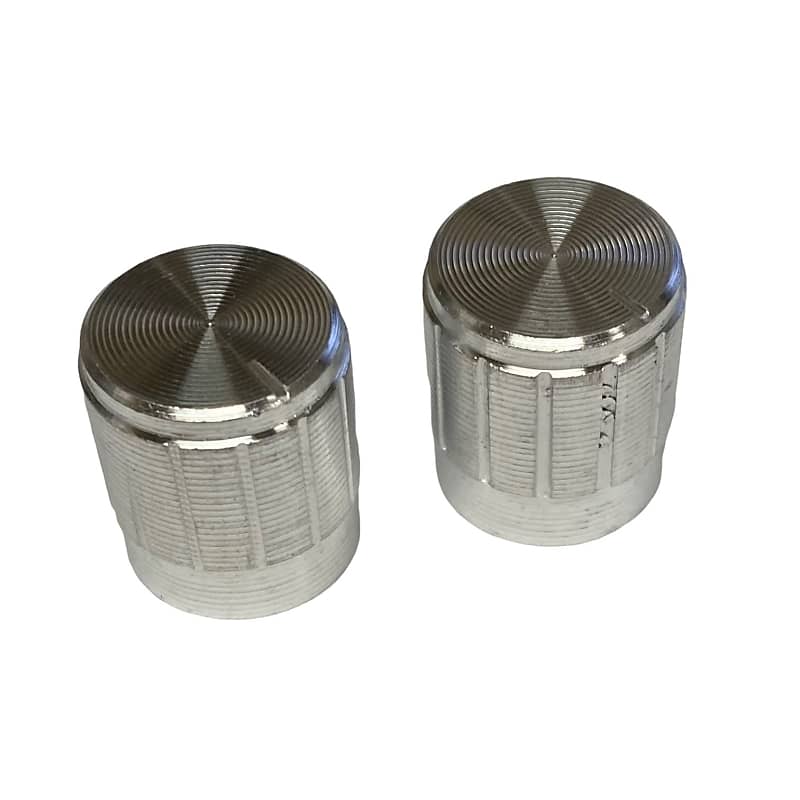 AK-AS (2) Silver Aluminum Rotary Amp Knob for 6mm Pot Shafts image 1
