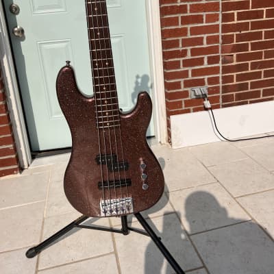 Crook Custom Guitars 5 String J/P Bass 2019 - Root Beer Flake with Holographic Highlights for sale