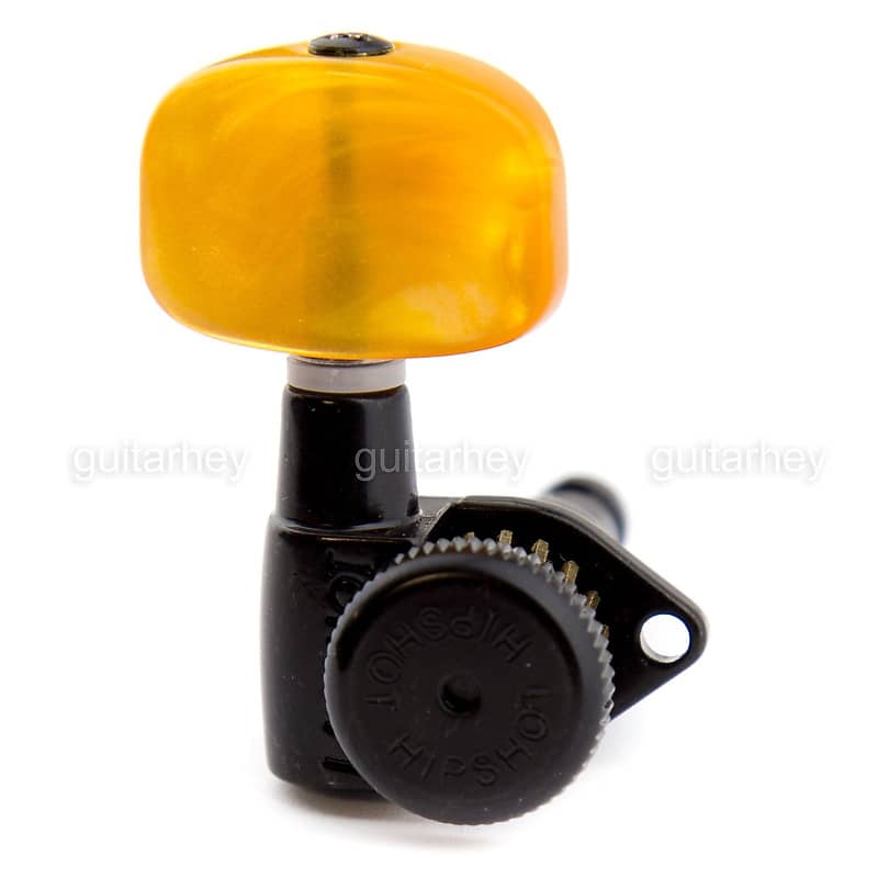 NEW Hipshot GripLock OpenGear TUNERS w Large AMBER Buttons Reverb