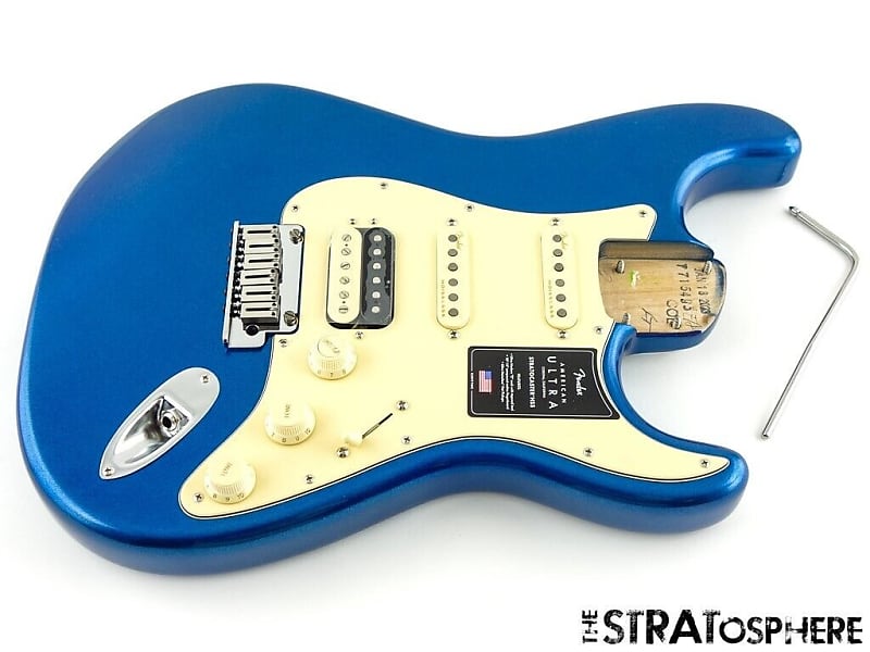 2023 Fender American Ultra Stratocaster Strat HSS LOADED BODY, USA Cobra Blue image 1