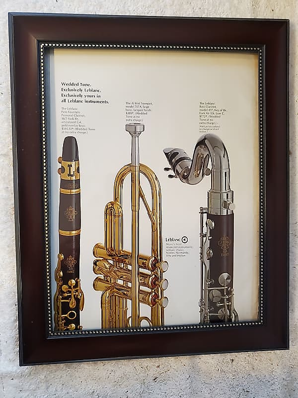 1965 Leblanc Horns Color Promotional Ad Framed Pete Fountain Clarinet Al Hirt Trumpet Original image 1