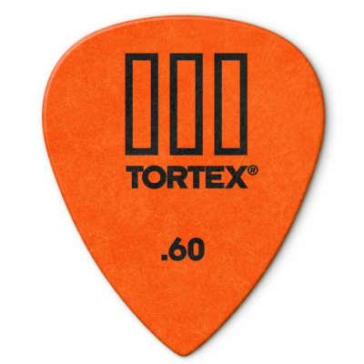 Dunlop 462P.60 Tortex TIII .60mm Guitar Picks, Orange, 12 Pack image 1