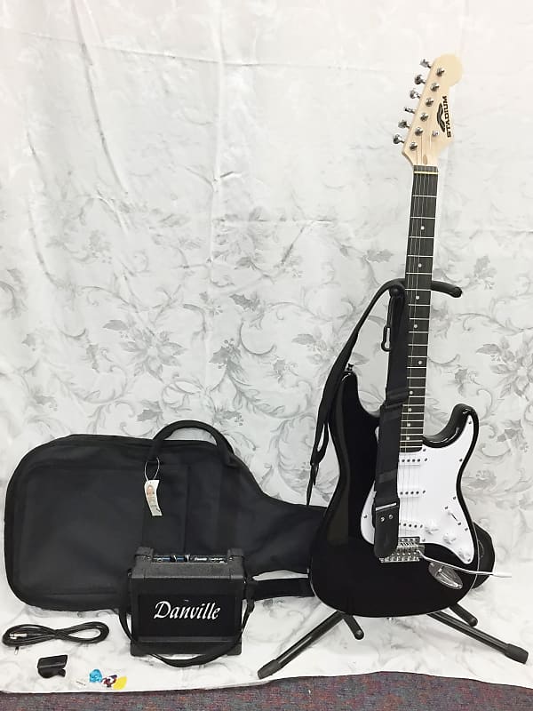 Stadium Black Electric Guitar Bundle-w/Amp, Strap, Tuner, Cord, Picks, Gig Bag! image 1