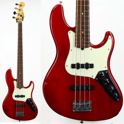 1999 Fender American Deluxe Electric Jazz Bass Transparent Red | Ash Body, Rosewood Fingerboard, 4-String, Active Electronics! for sale