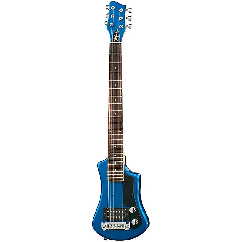 Hofner HOF-HCT-SH-EBL-O Series Shorty Travel/Mini Electric Guitar Blue image 1