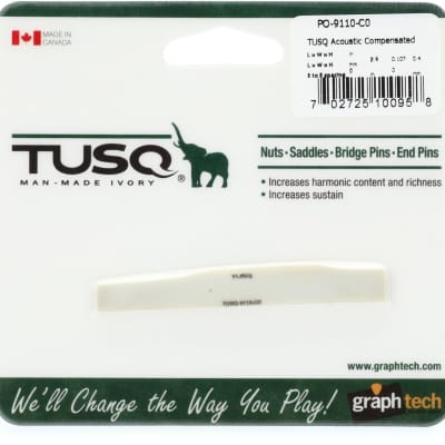 Graph Tech PP-1122-00 TUSQ Traditional Style Bridge Pin Set - White with 2mm Black Dot (set of 6)  Bundle with Graph Tech PQ-9110-C0 image 2